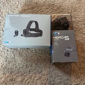GoPro HERO5 Session with Head Strap and QuickClip - Gray and Black